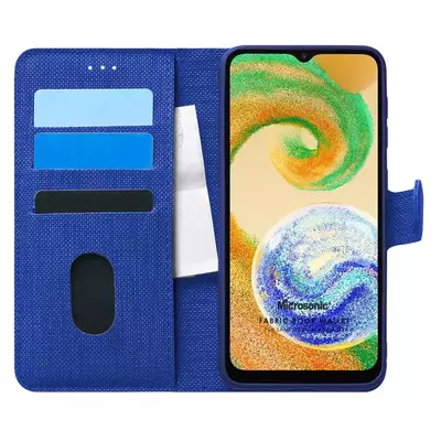 Microsonic Samsung Galaxy A04S Kılıf Fabric Book Wallet Lacivert