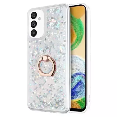 Microsonic Samsung Galaxy A04S Kılıf Glitter Liquid Holder Gümüş