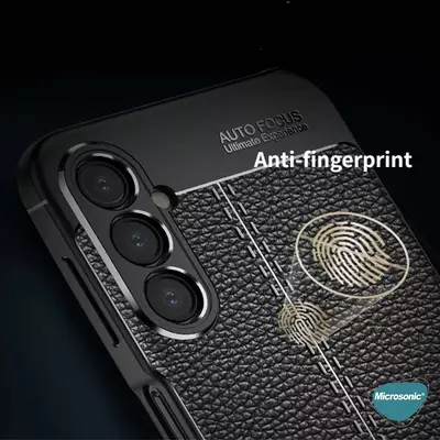 Microsonic Samsung Galaxy A05s Kılıf Deri Dokulu Silikon Siyah