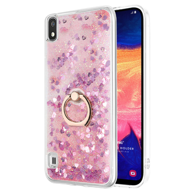 Microsonic Samsung Galaxy A10 Kılıf Glitter Liquid Holder Pembe