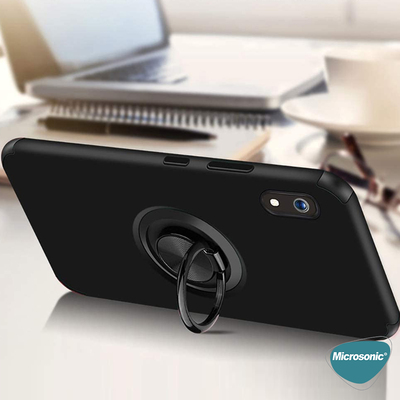 Microsonic Samsung Galaxy A10 Kılıf Kickstand Ring Holder Lacivert