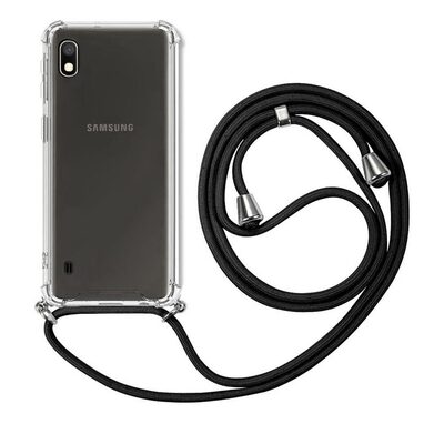 Microsonic Samsung Galaxy A10 Kılıf Neck Lanyard Siyah