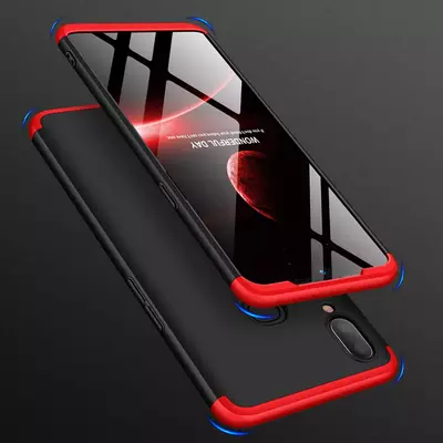 Microsonic Samsung Galaxy A10s Kılıf Double Dip 360 Protective Siyah Kırmızı