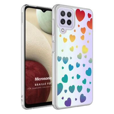 Microsonic Samsung Galaxy A12 Braille Feel Desenli Kılıf Heart