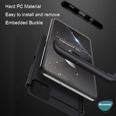 Microsonic Samsung Galaxy A12 Kılıf Double Dip 360 Protective AYS Siyah