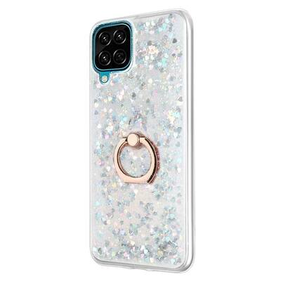 Microsonic Samsung Galaxy A12 Kılıf Glitter Liquid Holder Gümüş