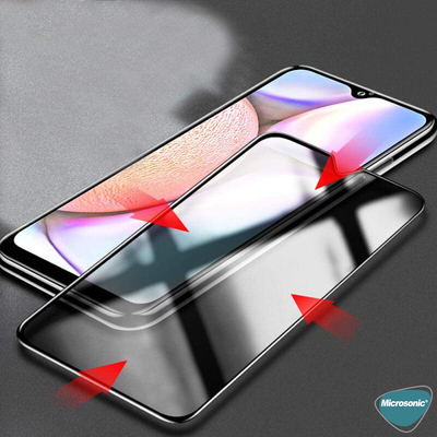 Microsonic Samsung Galaxy A12 Invisible Privacy Kavisli Ekran Koruyucu Siyah