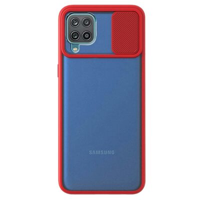 Microsonic Samsung Galaxy A12 Kılıf Slide Camera Lens Protection Kırmızı