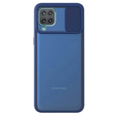 Microsonic Samsung Galaxy A12 Kılıf Slide Camera Lens Protection Lacivert