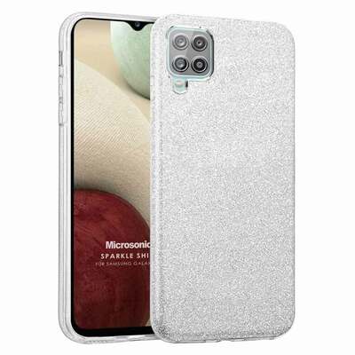 Microsonic Samsung Galaxy A12 Kılıf Sparkle Shiny Gümüş
