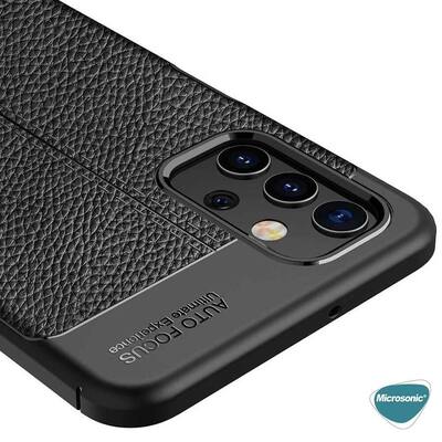 Microsonic Samsung Galaxy A13 4G Kılıf Deri Dokulu Silikon Kırmızı