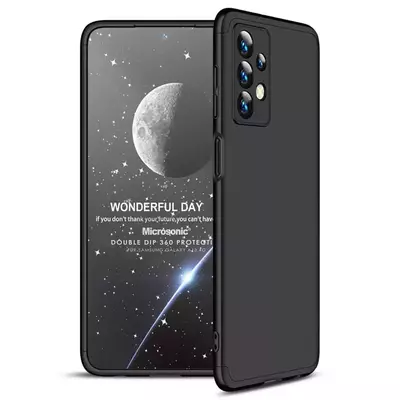 Microsonic Samsung Galaxy A13 4G Kılıf Double Dip 360 Protective AYS Siyah
