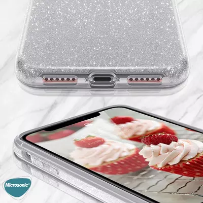 Microsonic Samsung Galaxy A13 4G Kılıf Sparkle Shiny Gümüş