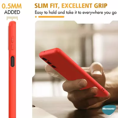 Microsonic Samsung Galaxy A14 Kılıf Groovy Soft Kırmızı