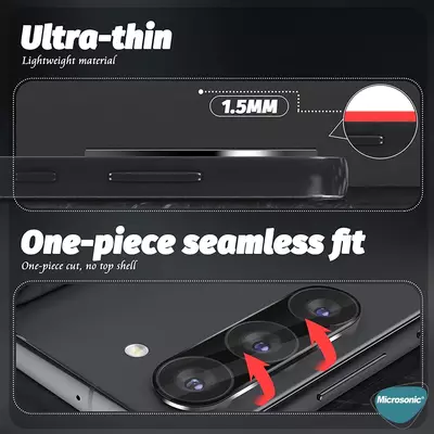 Microsonic Samsung Galaxy A15 Kamera Lens Koruma Camı V2 Siyah