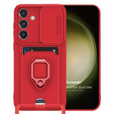 Microsonic Samsung Galaxy A15 Kılıf Multifunction Silicone Kırmızı
