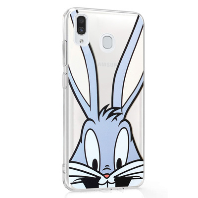 Microsonic Samsung Galaxy A20 Desenli Kılıf Mutlu Tavşan