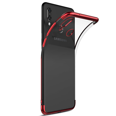 Microsonic Samsung Galaxy A20 Kılıf Skyfall Transparent Clear Kırmızı