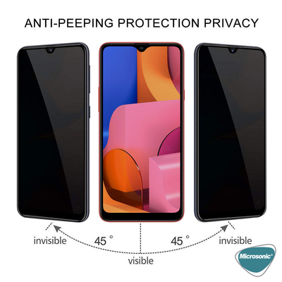 Microsonic Samsung Galaxy A20S Invisible Privacy Kavisli Ekran Koruyucu Siyah