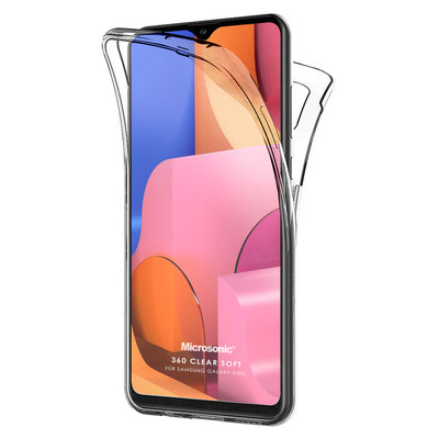 Microsonic Samsung Galaxy A20s Kılıf Komple Gövde Koruyucu Silikon Şeffaf