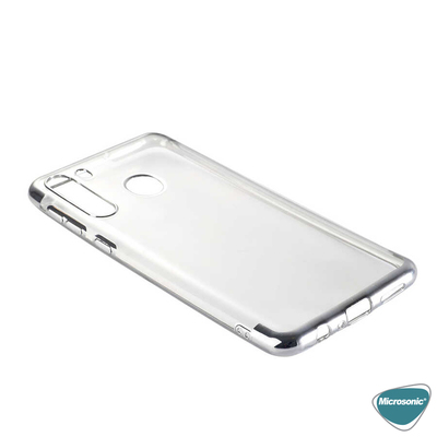 Microsonic Samsung Galaxy A21 Kılıf Skyfall Transparent Clear Gümüş