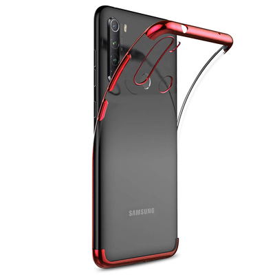 Microsonic Samsung Galaxy A21 Kılıf Skyfall Transparent Clear Kırmızı