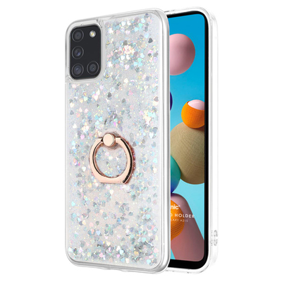 Microsonic Samsung Galaxy A21s Kılıf Glitter Liquid Holder Gümüş