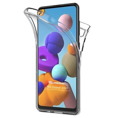 Microsonic Samsung Galaxy A21s Kılıf Komple Gövde Koruyucu Silikon Şeffaf