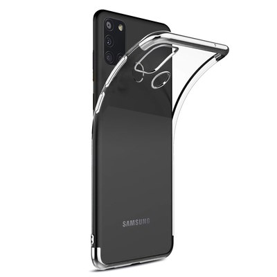 Microsonic Samsung Galaxy A21s Kılıf Skyfall Transparent Clear Gümüş