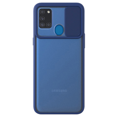Microsonic Samsung Galaxy A21S Kılıf Slide Camera Lens Protection Lacivert