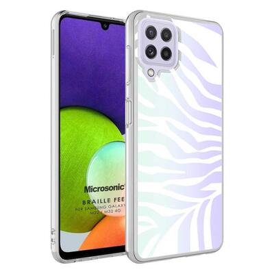 Microsonic Samsung Galaxy A22 4G Braille Feel Desenli Kılıf Zebra