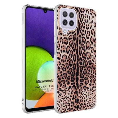 Microsonic Samsung Galaxy A22 4G Natural Feel Desenli Kılıf Leopard