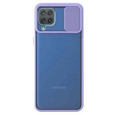 Microsonic Samsung Galaxy A22 4G Kılıf Slide Camera Lens Protection Lila