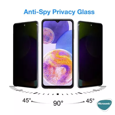 Microsonic Samsung Galaxy A23 Invisible Privacy Kavisli Ekran Koruyucu Siyah
