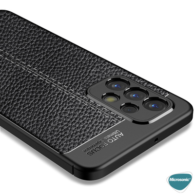 Microsonic Samsung Galaxy A23 Kılıf Deri Dokulu Silikon Lacivert