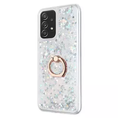 Microsonic Samsung Galaxy A23 Kılıf Glitter Liquid Holder Gümüş