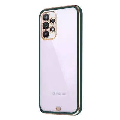Microsonic Samsung Galaxy A23 Kılıf Laser Plated Soft Koyu Yeşil