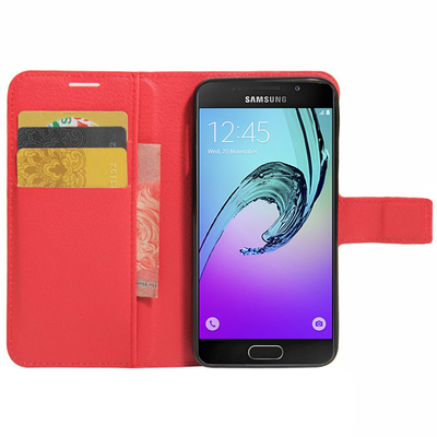 Microsonic Samsung Galaxy A3 2016 Cüzdanlı Deri Kılıf Kırmızı