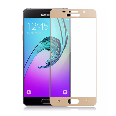 Microsonic Samsung Galaxy A3 2016 Kavisli Temperli Cam Ekran Koruyucu Film Gold