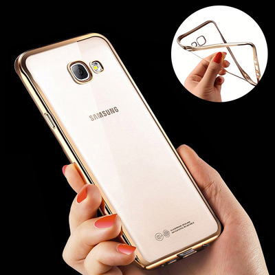 Microsonic Samsung Galaxy A3 2017 Kılıf Skyfall Transparent Clear Gold