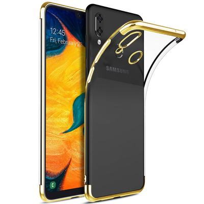 Microsonic Samsung Galaxy A30 Kılıf Skyfall Transparent Clear Gold
