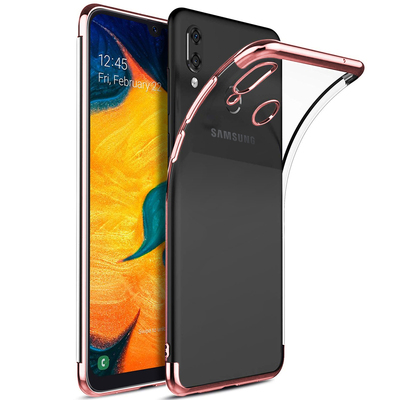 Microsonic Samsung Galaxy A30 Kılıf Skyfall Transparent Clear Rose Gold