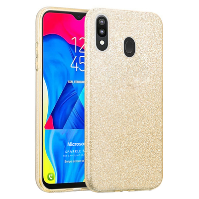 Microsonic Samsung Galaxy A30 Kılıf Sparkle Shiny Gold