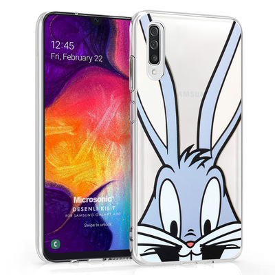 Microsonic Samsung Galaxy A30S Desenli Kılıf Mutlu Tavşan