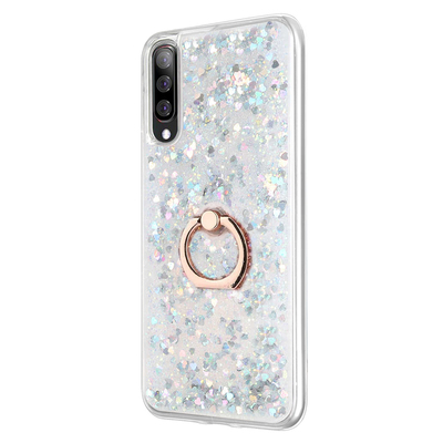Microsonic Samsung Galaxy A30s Kılıf Glitter Liquid Holder Gümüş