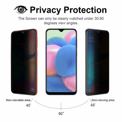 Microsonic Samsung Galaxy A30s Invisible Privacy Kavisli Ekran Koruyucu Siyah