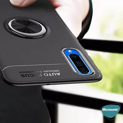 Microsonic Samsung Galaxy A30s Kılıf Kickstand Ring Holder Siyah
