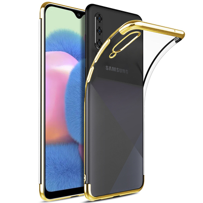 Microsonic Samsung Galaxy A30S Kılıf Skyfall Transparent Clear Gold