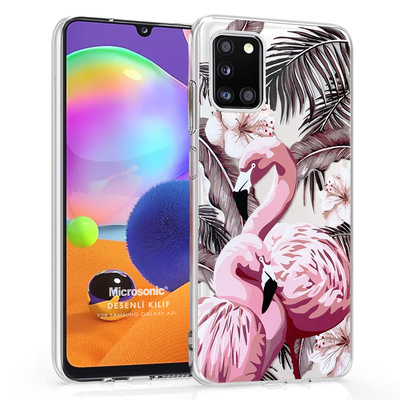 Microsonic Samsung Galaxy A31 Desenli Kılıf Flamingo