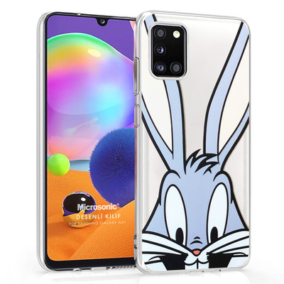 Microsonic Samsung Galaxy A31 Desenli Kılıf Mutlu Tavşan
